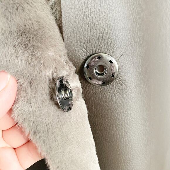 Anthropologie Kerry Reversible Faux Fur Coat XS Grey - Picture 5 of 8